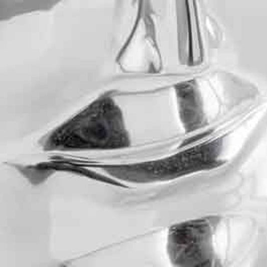 13" x 13" x 18" Silver Aluminum Face Stool