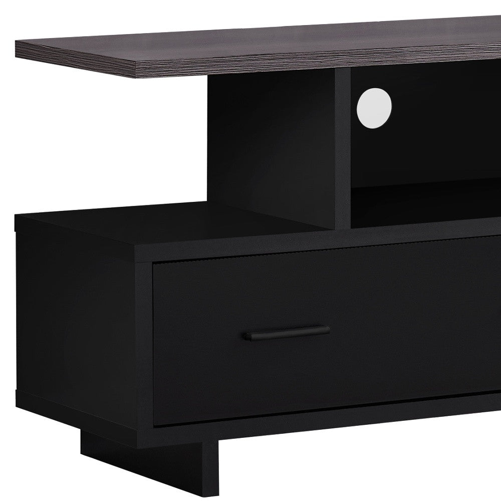 15.5" X 47.25" X 23.75" Blackgrey Top With Storage TV Stand