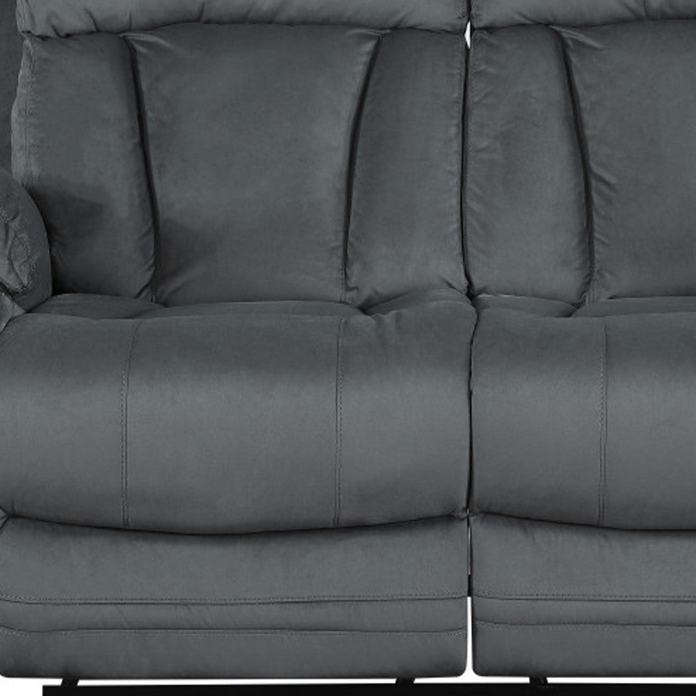Two Piece Indoor Gray Microsuede Five Person Seating Set