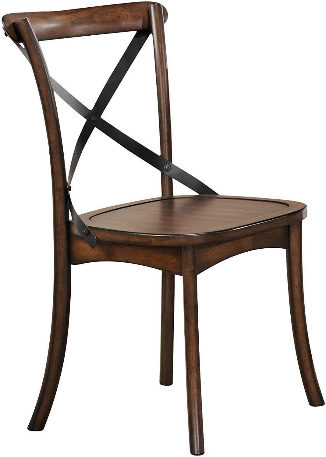 18" X 21" X 35" Dark Oak Black Wood Side Chair Set2