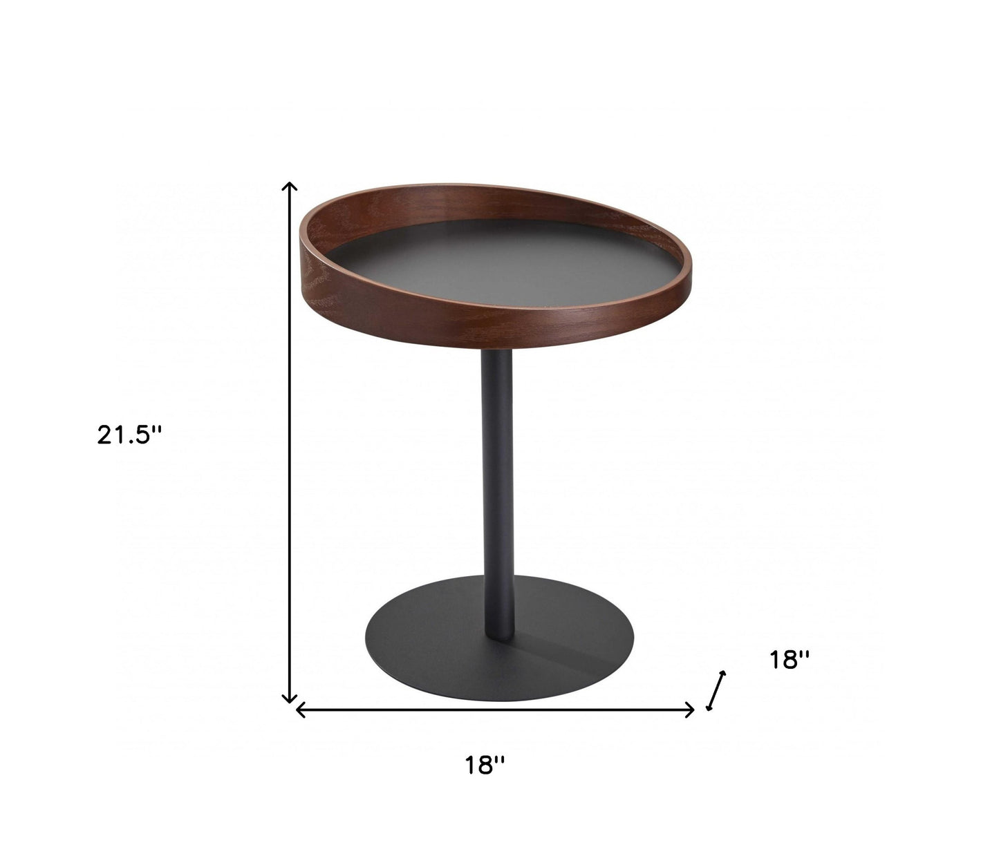 18" X 18" X 20-21.5" Black End Table