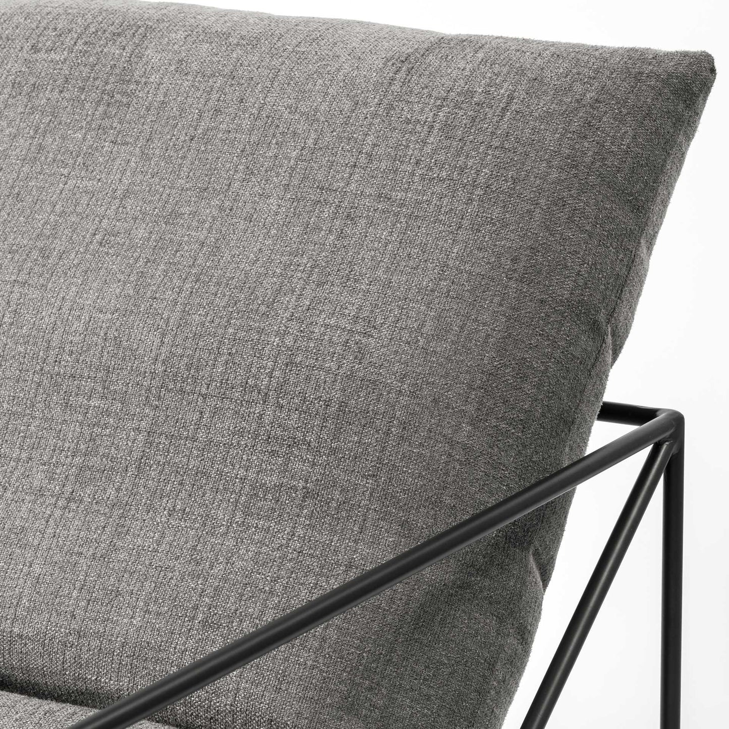 30" Gray And Black Linen Arm Chair