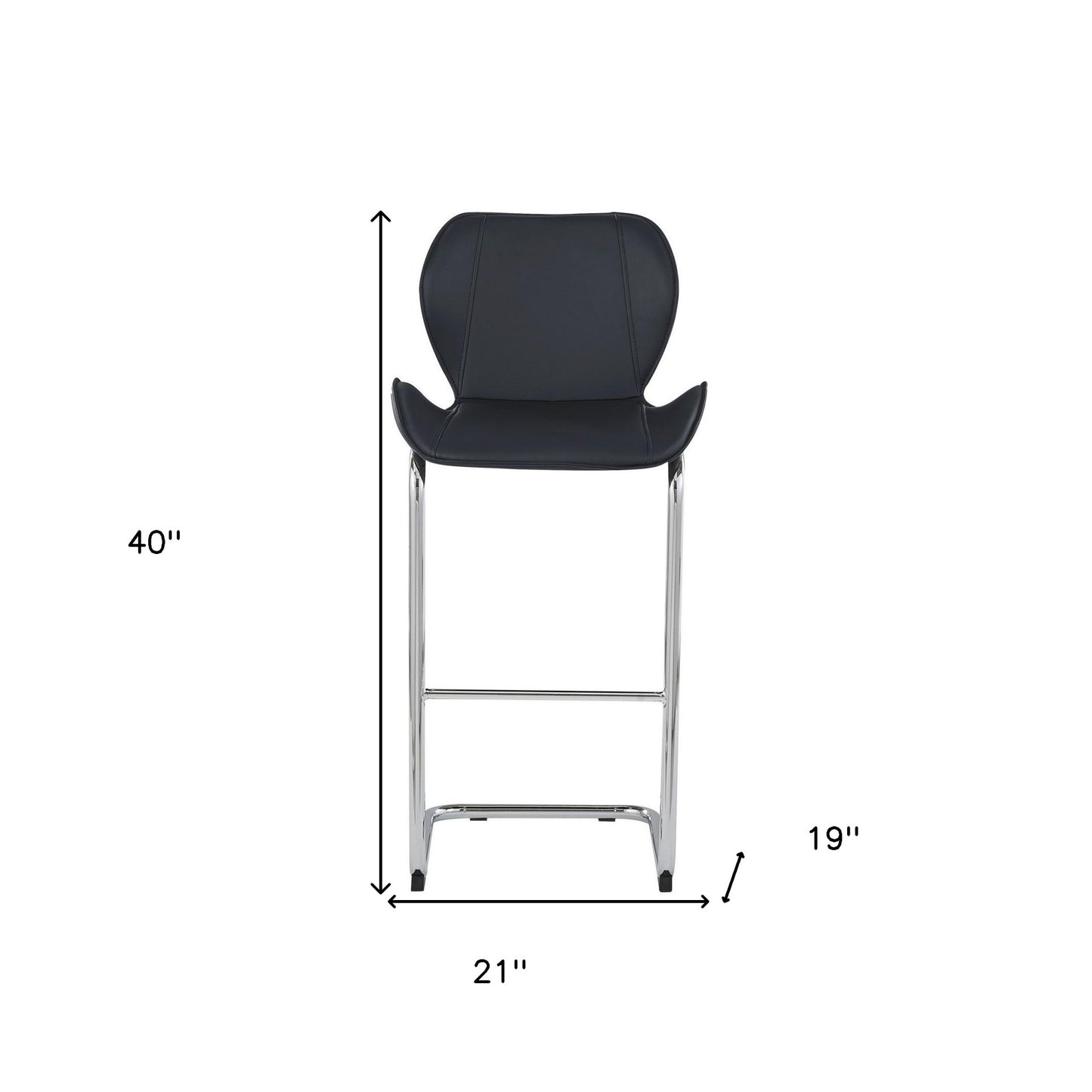 Set of Four 26" Black And Silver Metal Low Back Bar Height Bar Chairs