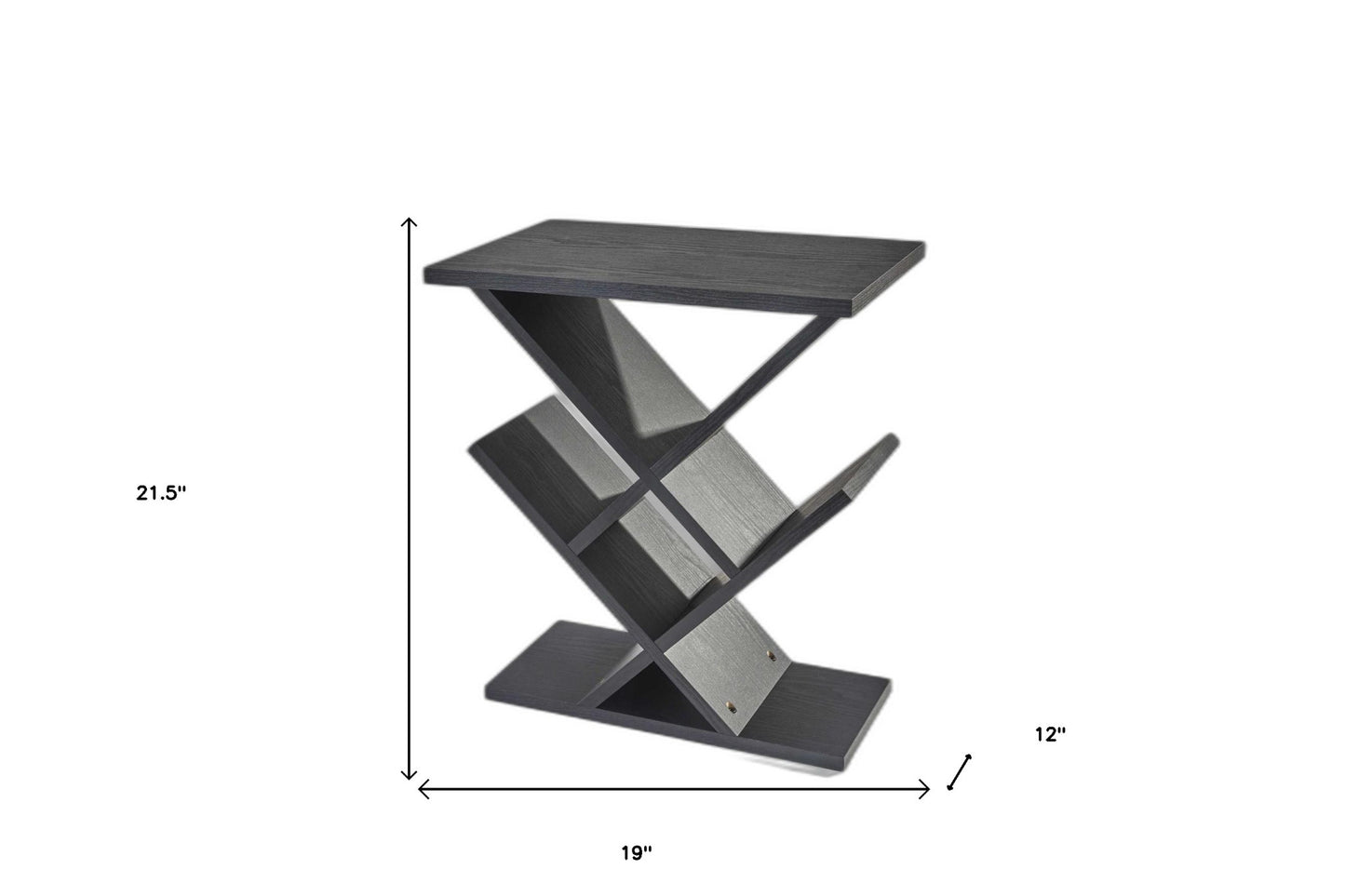 19" X 12" X 21.5" Black Accent Table