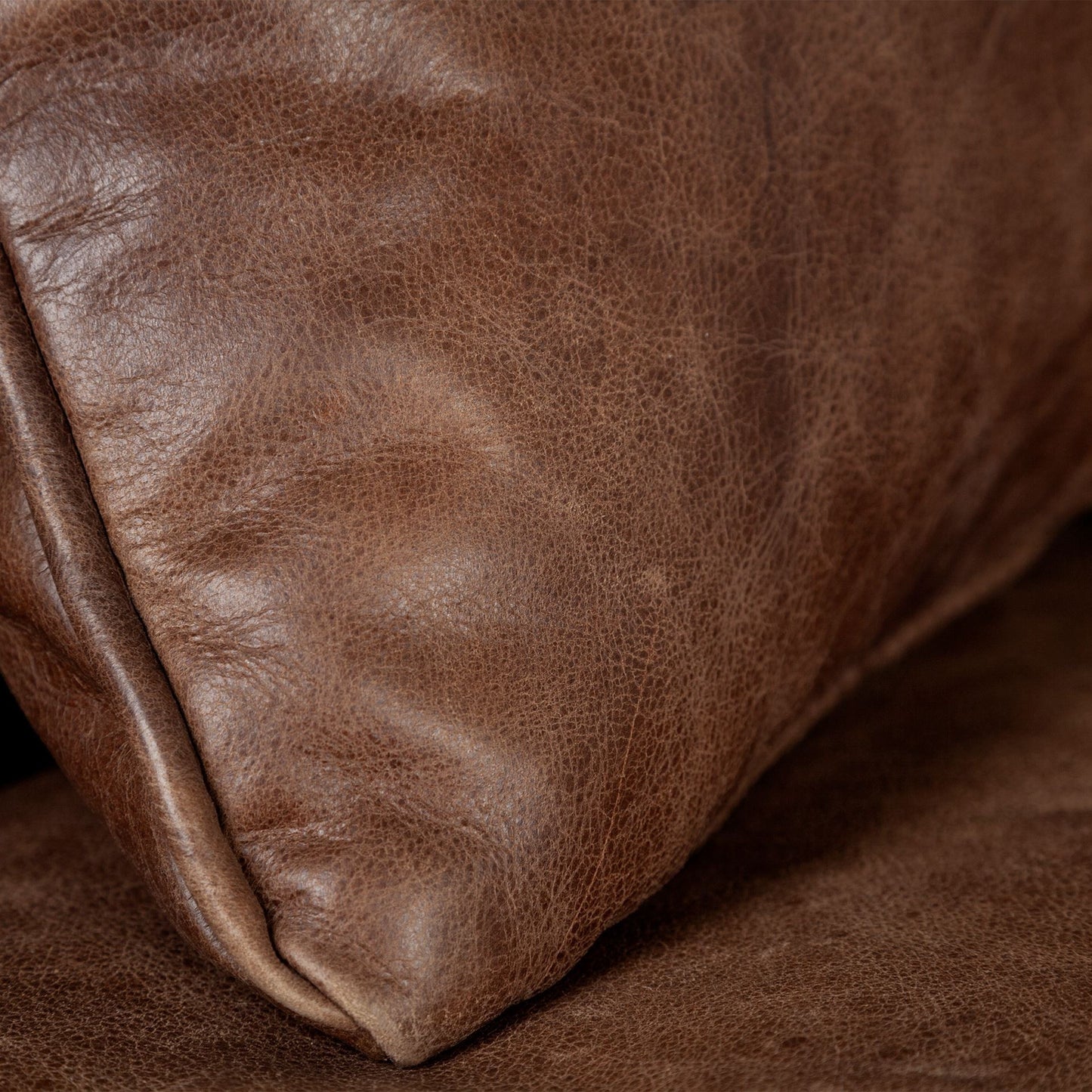 33" Brown And Silver Faux Leather Distressed Arm Chair