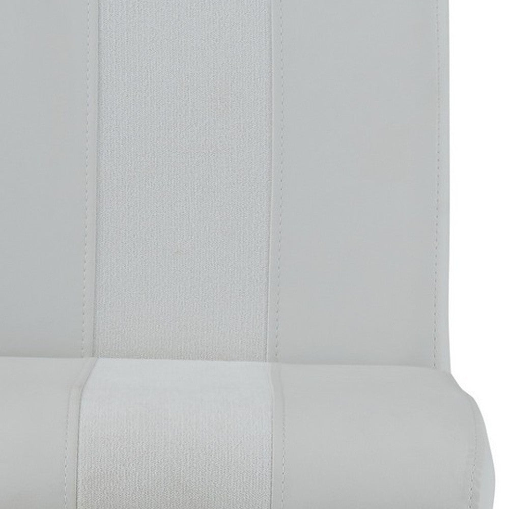 Set of Four 26" White And Silver Metal Low Back Counter Height Bar Chairs