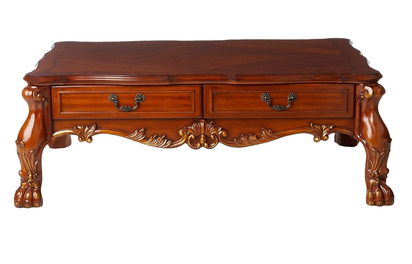 54" Solid Wood Coffee Table with Two Drawers