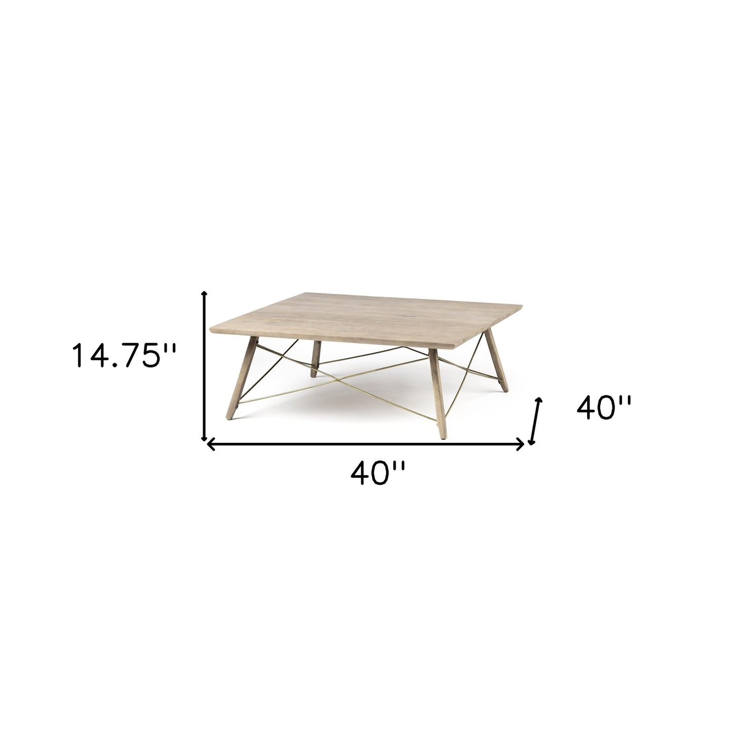 40" Black And Brown Square Coffee Table