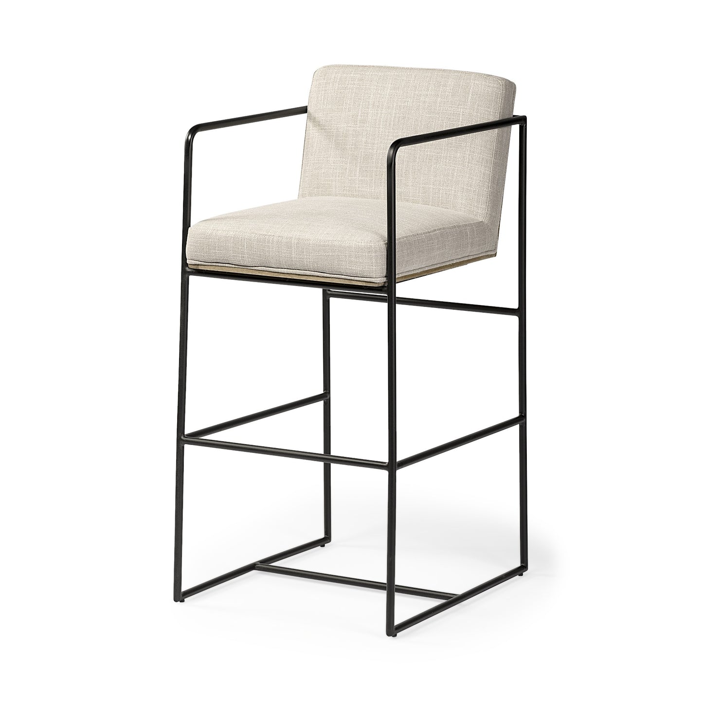 29" Beige Iron Bar Chair
