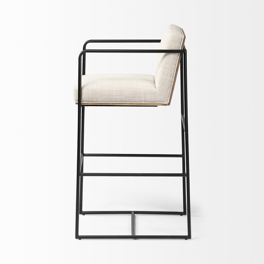 29" Beige Iron Bar Chair