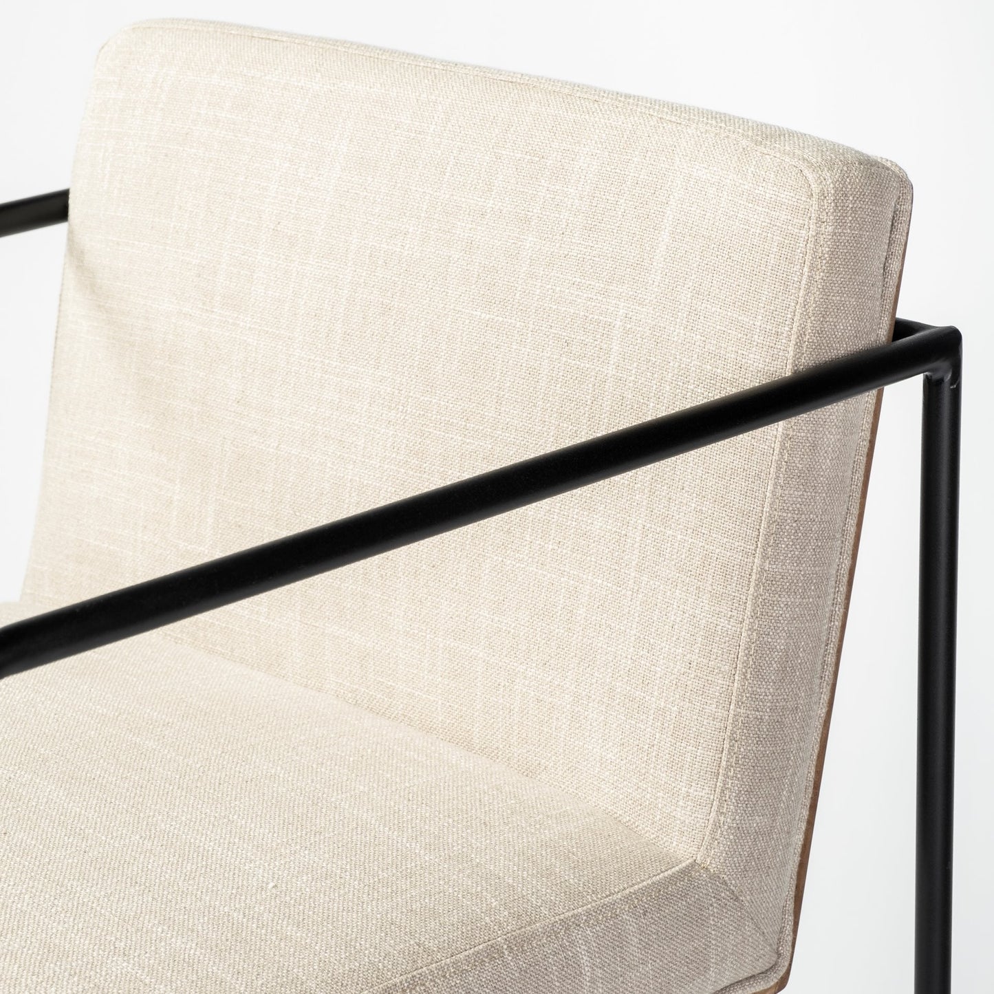 29" Beige Iron Bar Chair