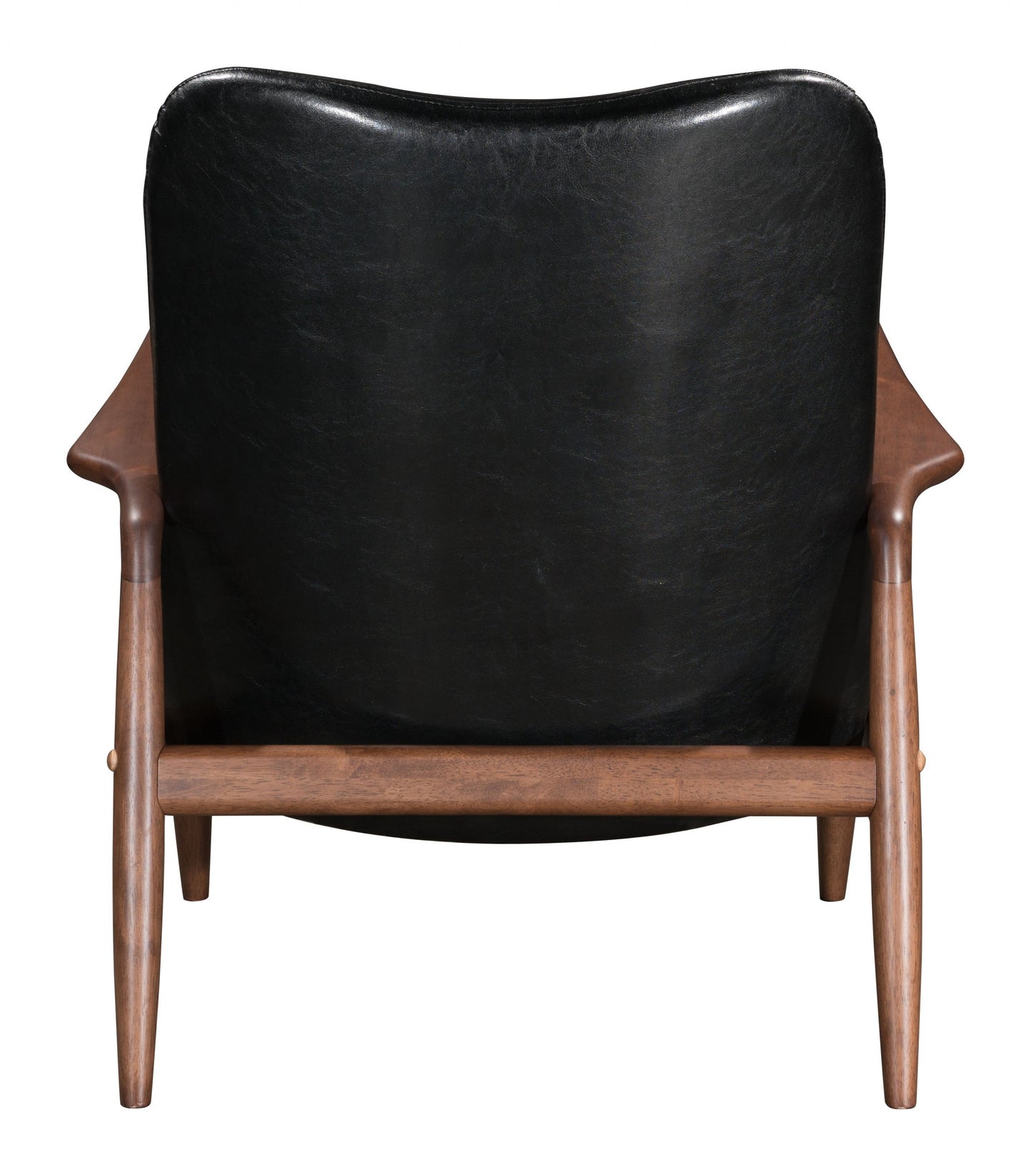 30" Black And Brown Faux Leather Tufted Arm Chair With Ottoman