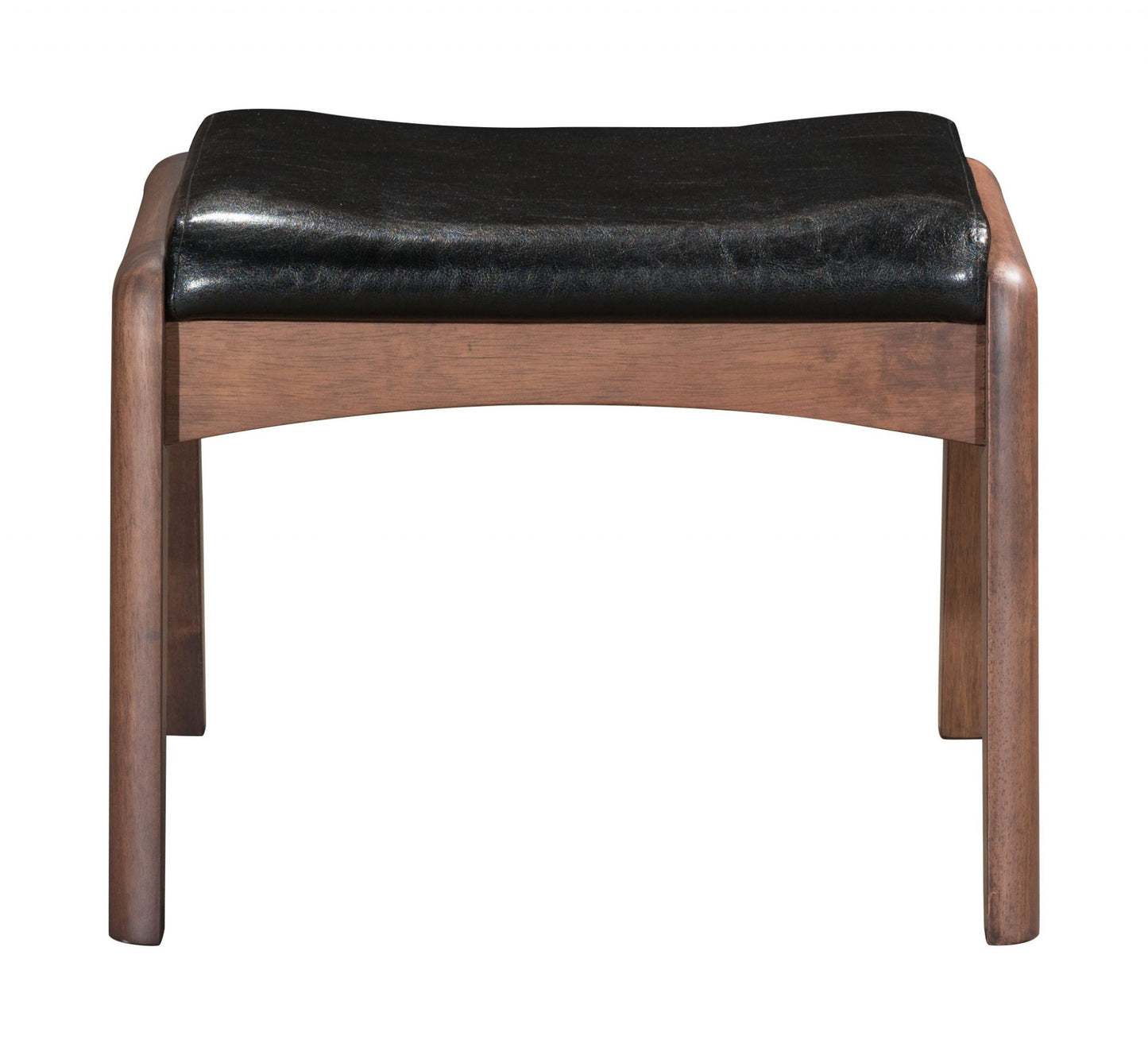 30" Black And Brown Faux Leather Tufted Arm Chair With Ottoman
