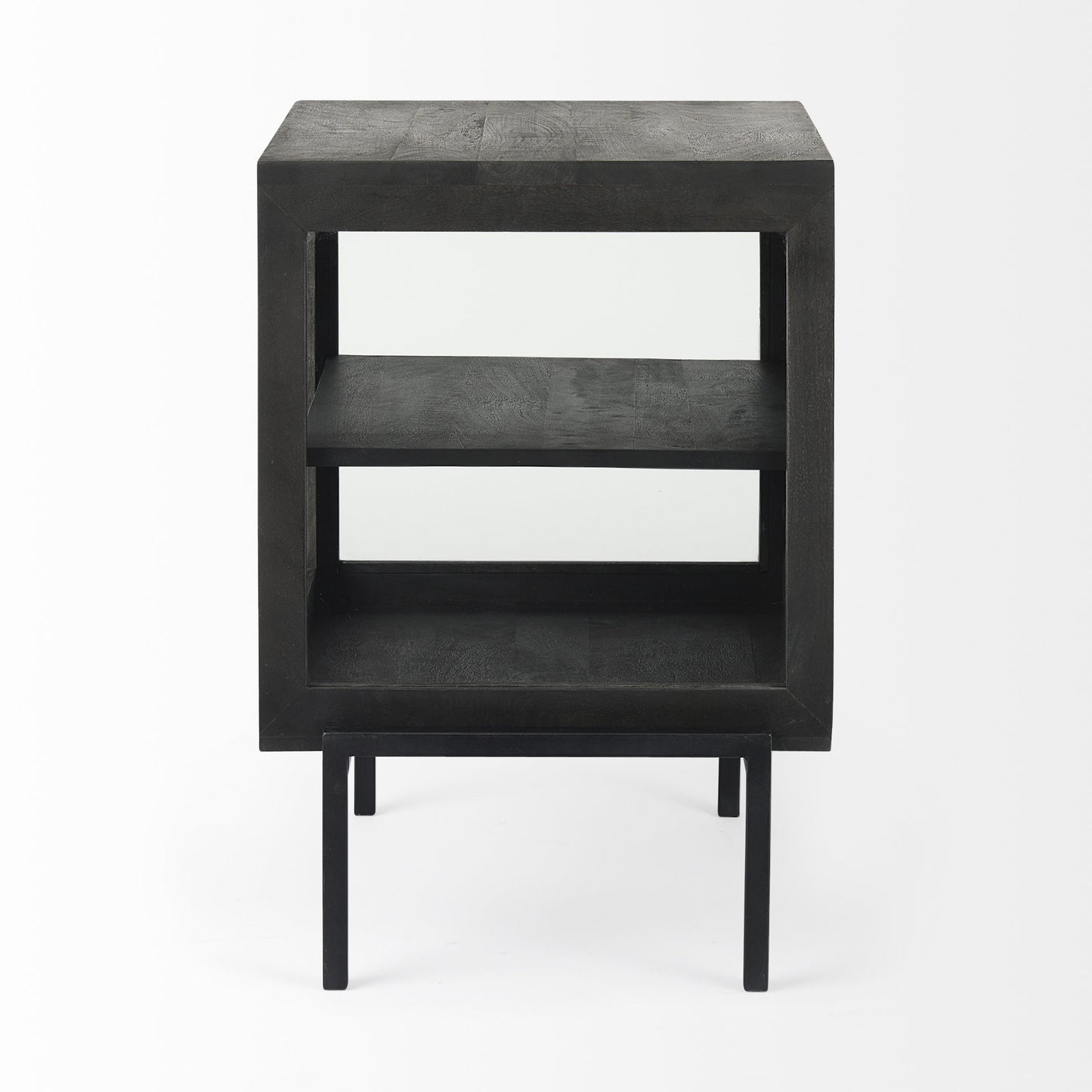Rustic Black On Black Shadowbox Cabinet