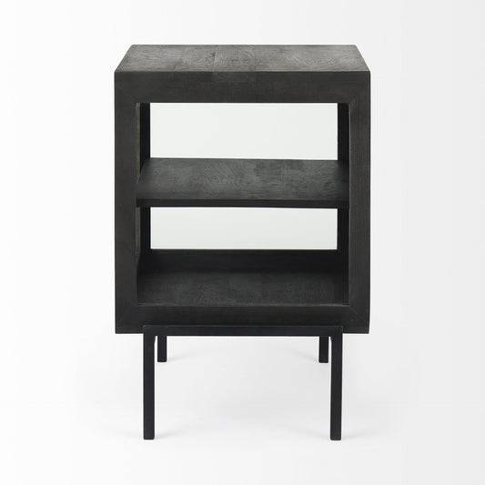 Rustic Black On Black Shadowbox Cabinet