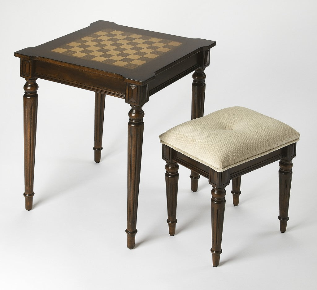 22" Dark Brown And Brown Square Coffee Table
