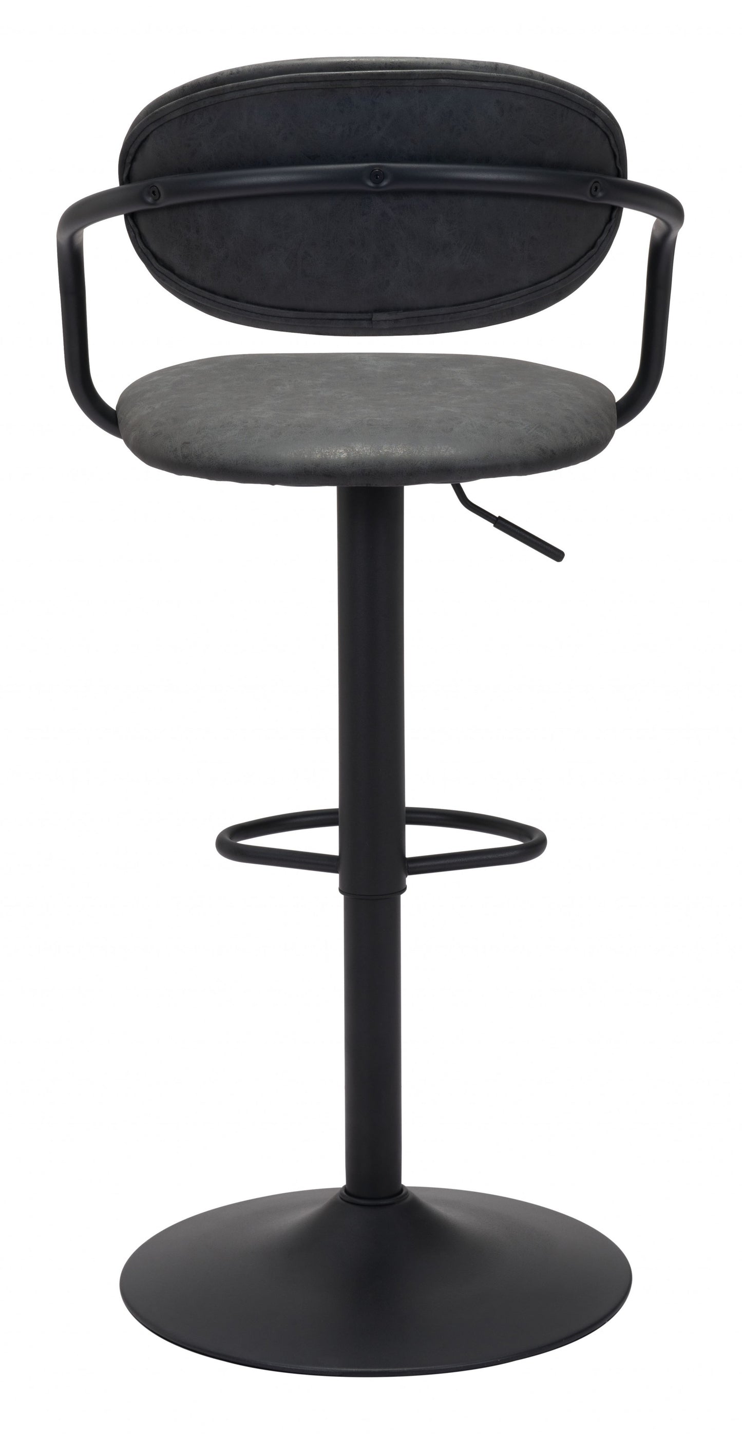 24" Black Steel Swivel Low Back Counter Height Bar Chair