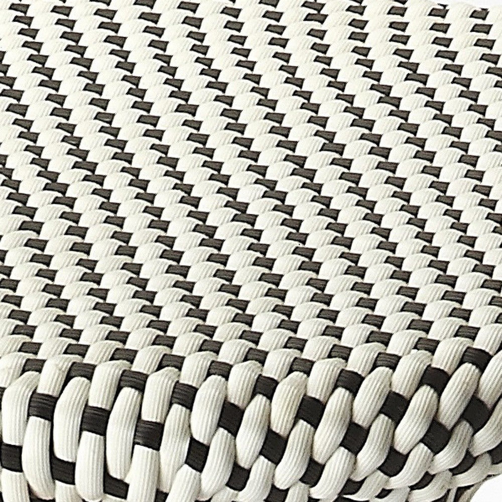 " Black And Wood Brown Backless Counter Height Bar Chair