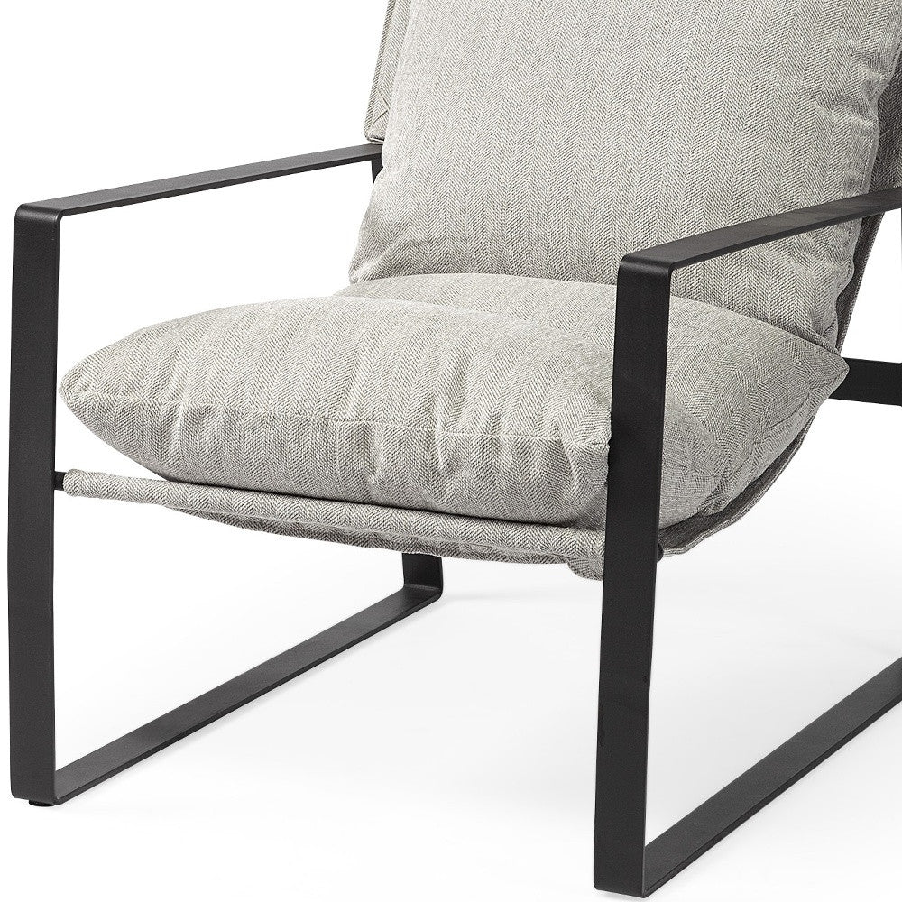 Ash Gray And Black Metal Sling Chair