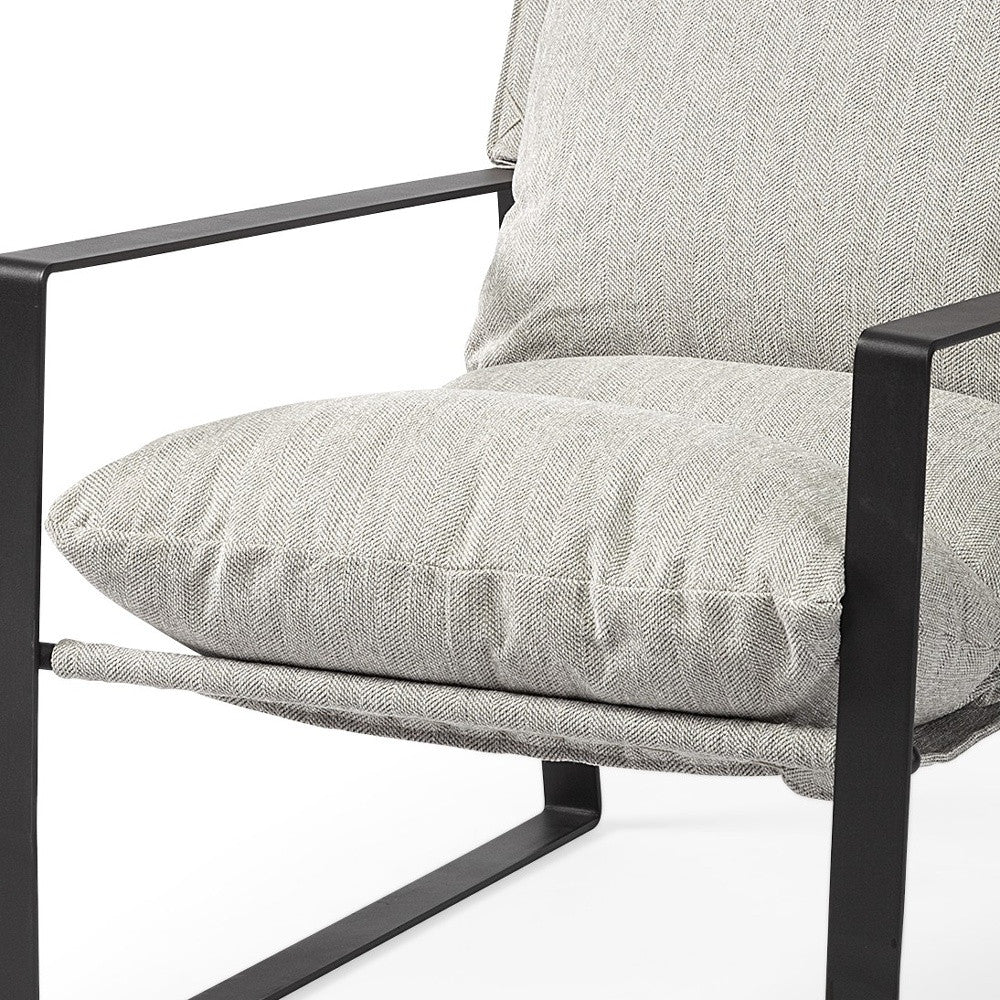Ash Gray And Black Metal Sling Chair