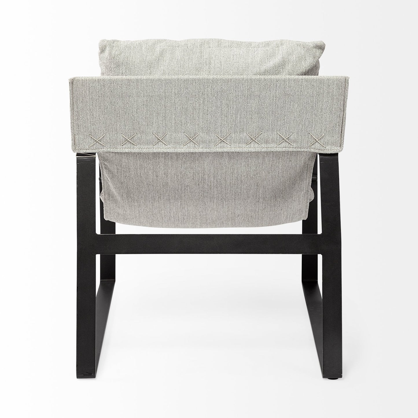 Ash Gray And Black Metal Sling Chair