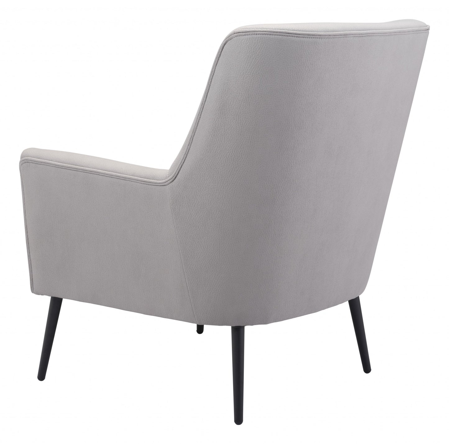 29" Grey Faux Leather And Black Arm Chair