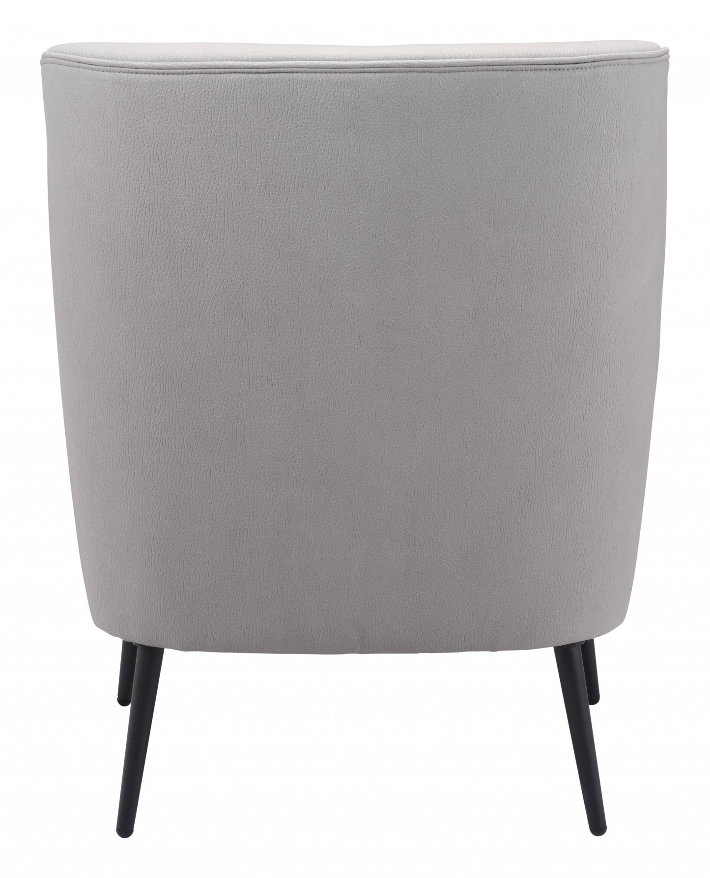 29" Grey Faux Leather And Black Arm Chair