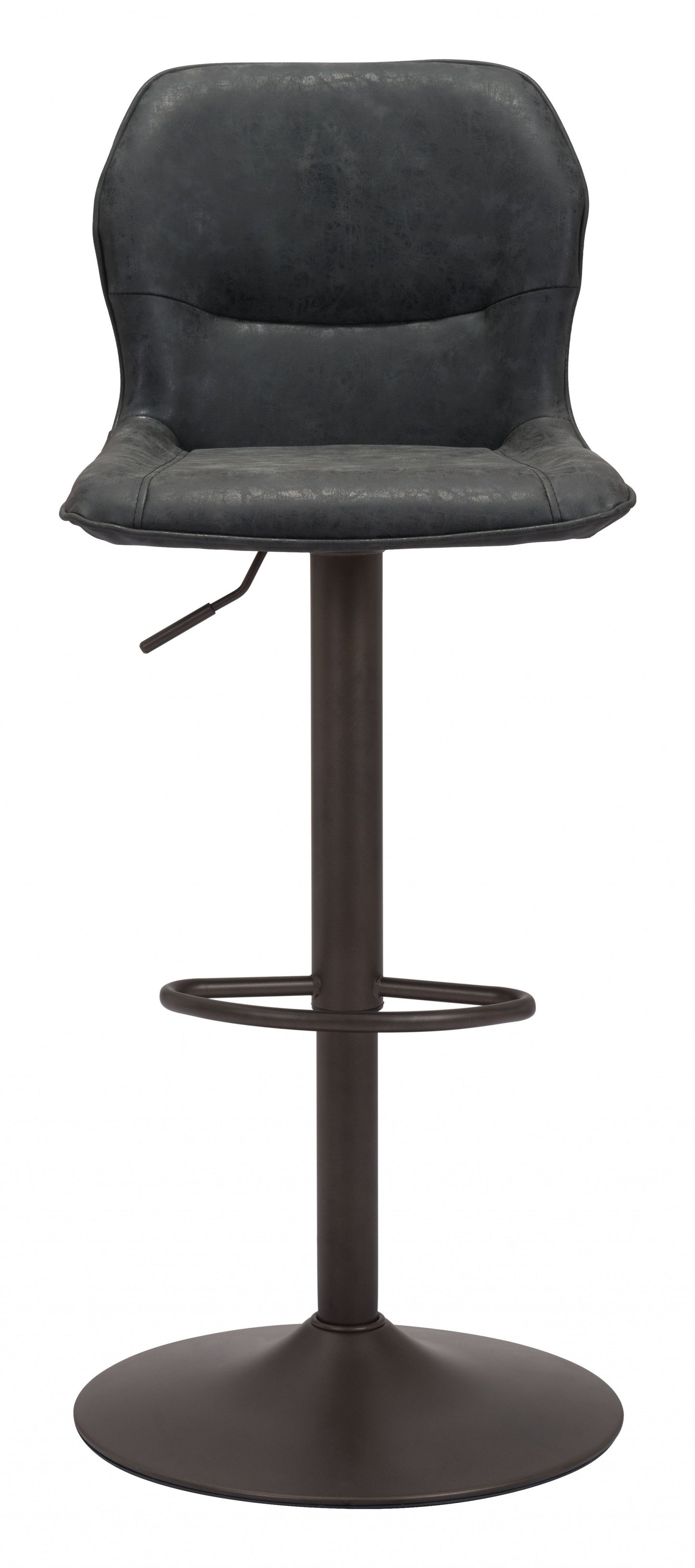 24" Black Steel Swivel Low Back Counter Height Bar Chair
