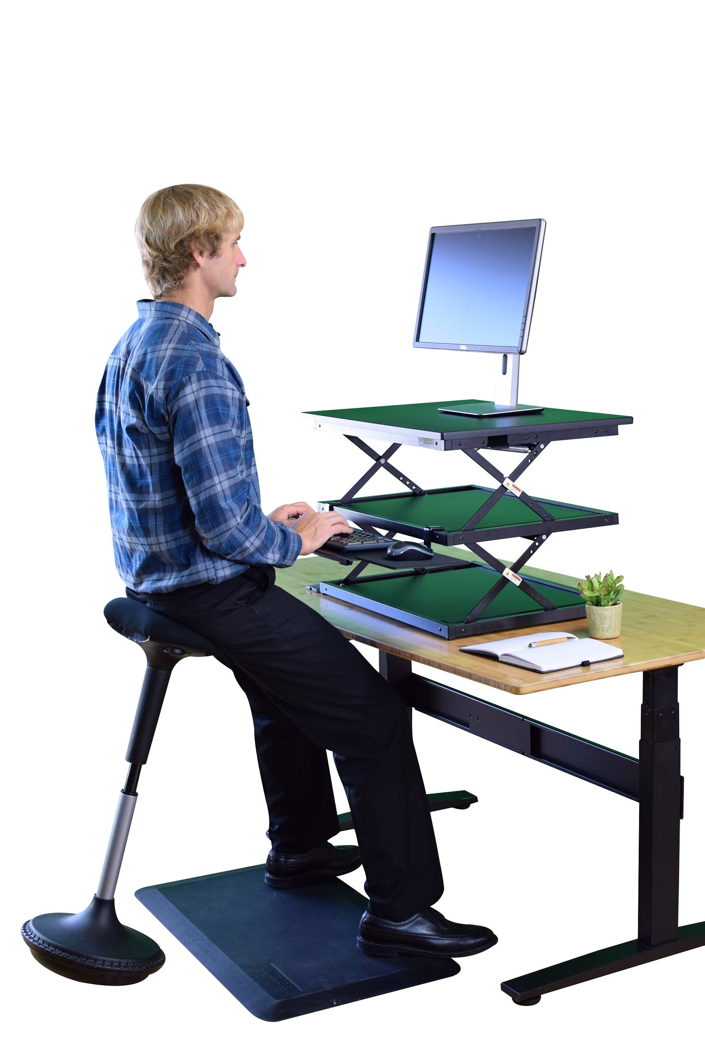 Black Tall Triangle Seat Swivel Active Balance Chair