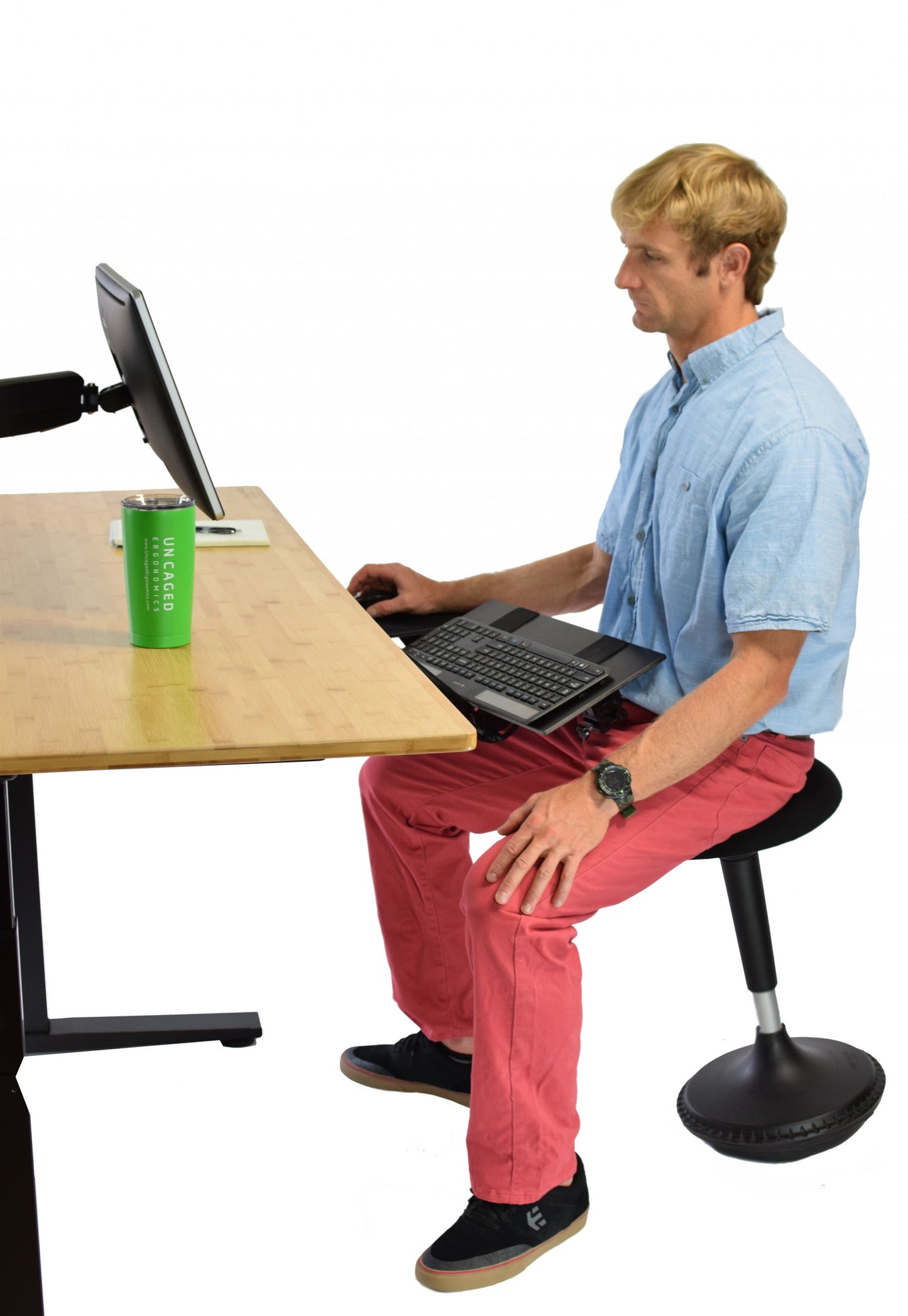 Black Tall Triangle Seat Swivel Active Balance Chair