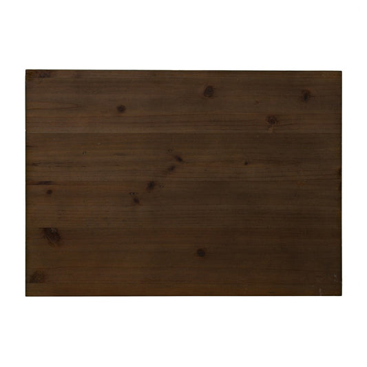 19" Black And Brown Manufactured Wood And Iron Rectangular End Table