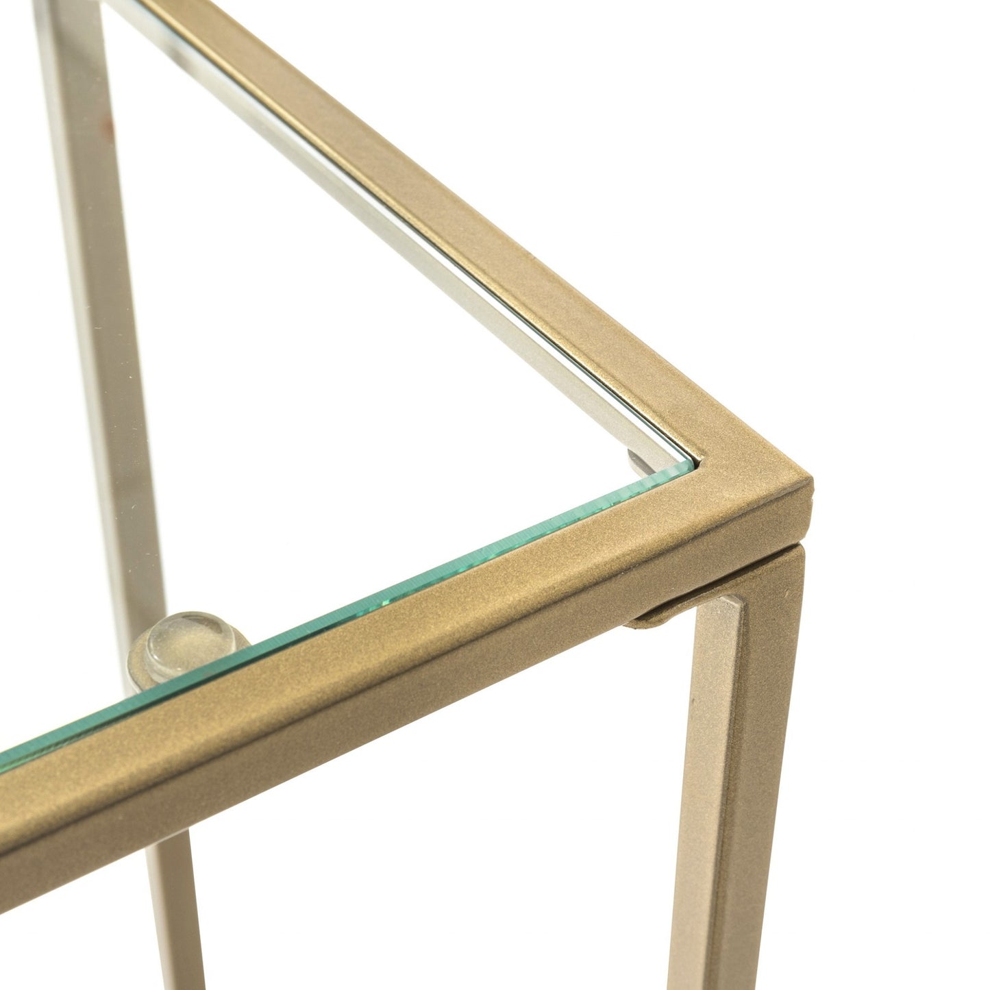 36" Clear and Gold Glass Console Table