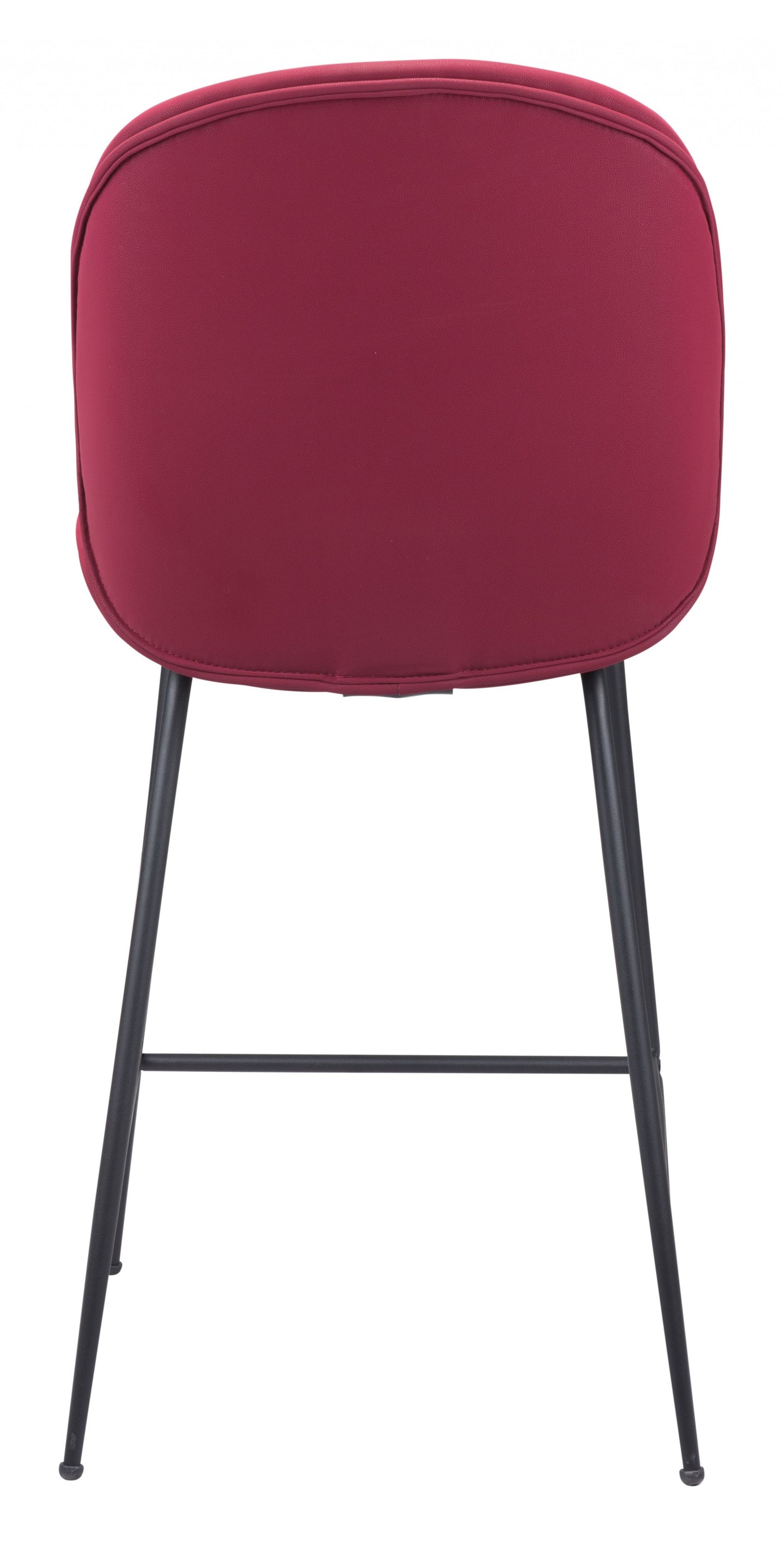 26" Red And Black Steel Low Back Counter Height Bar Chair