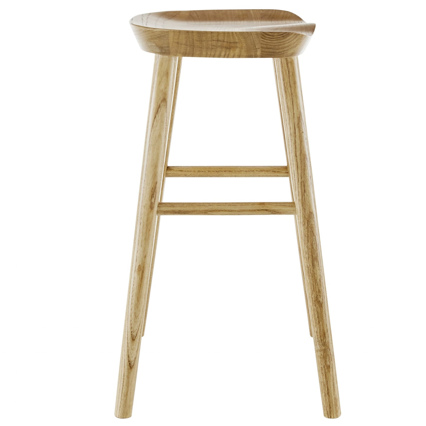 25" Natural Manufactured Wood Backless Counter Height Bar Chair