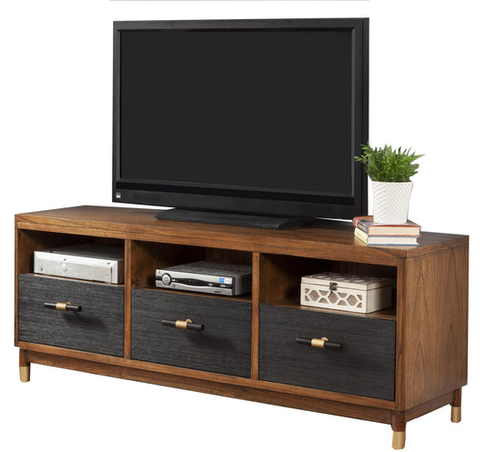 Walnut and Black Mid Century Modern TV Console