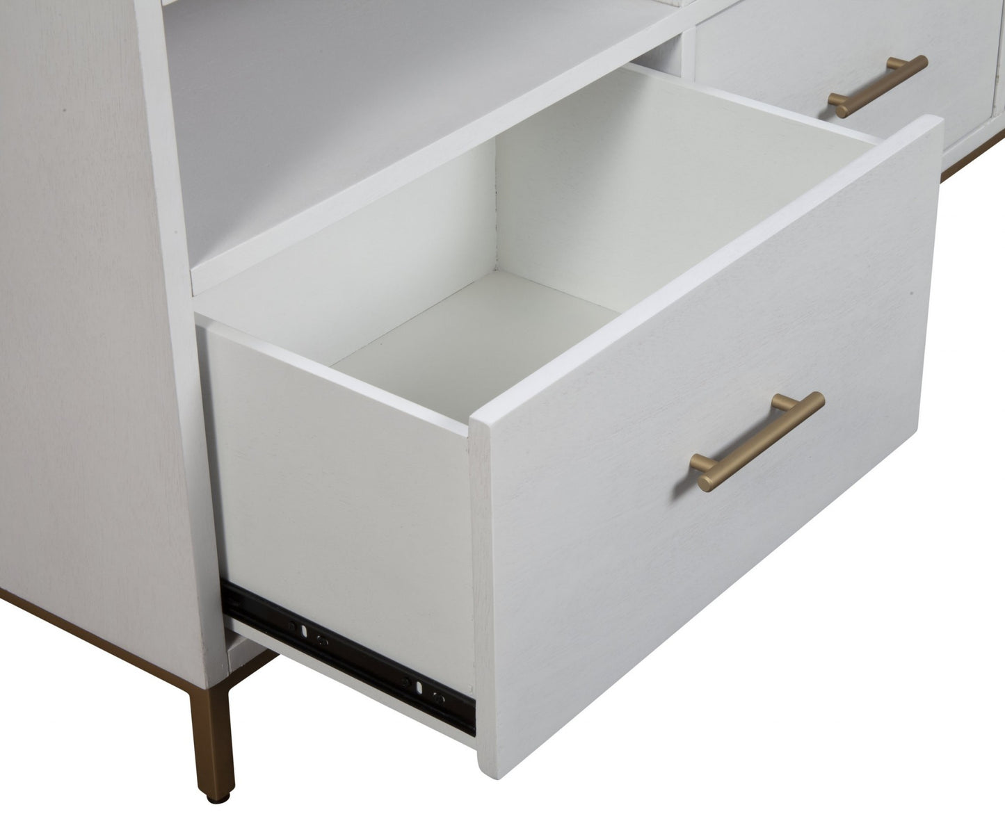 Glam White and Gold TV Console
