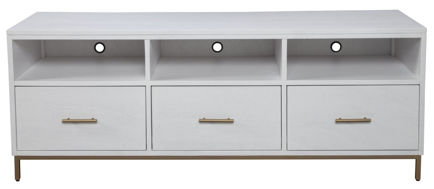 Glam White and Gold TV Console