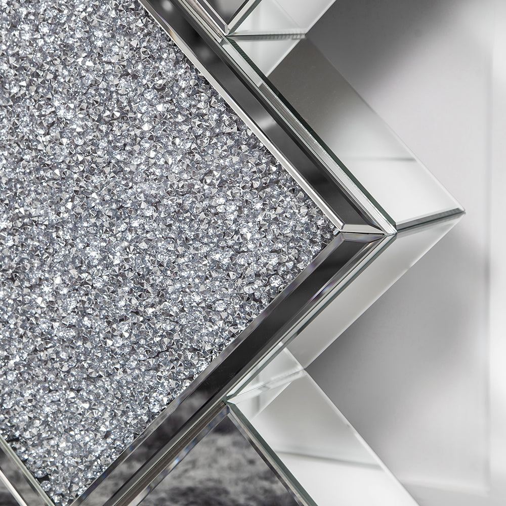 Diamond Silver Mirrored Console Table