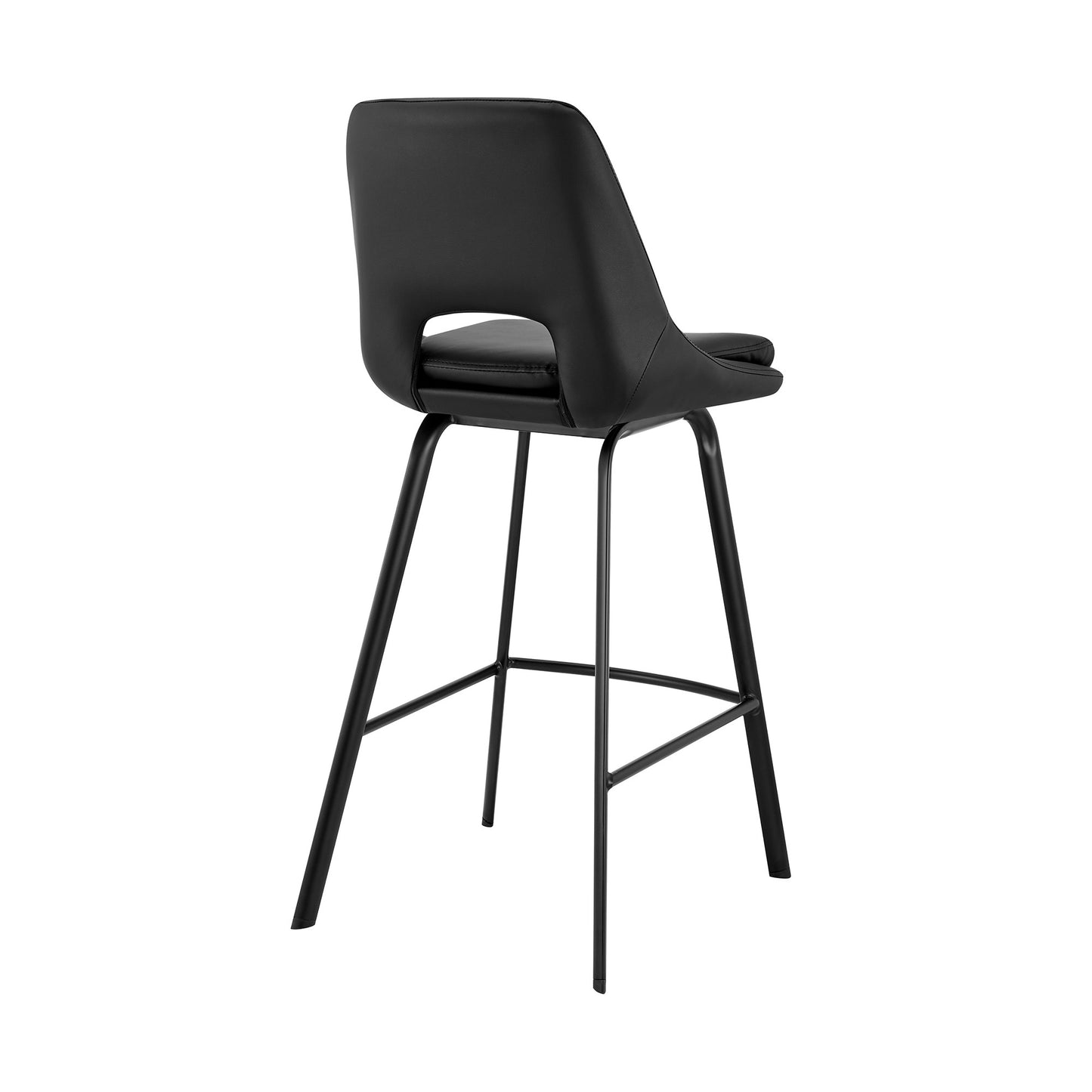 30" Black Iron Swivel Low Back Bar Height Bar Chair