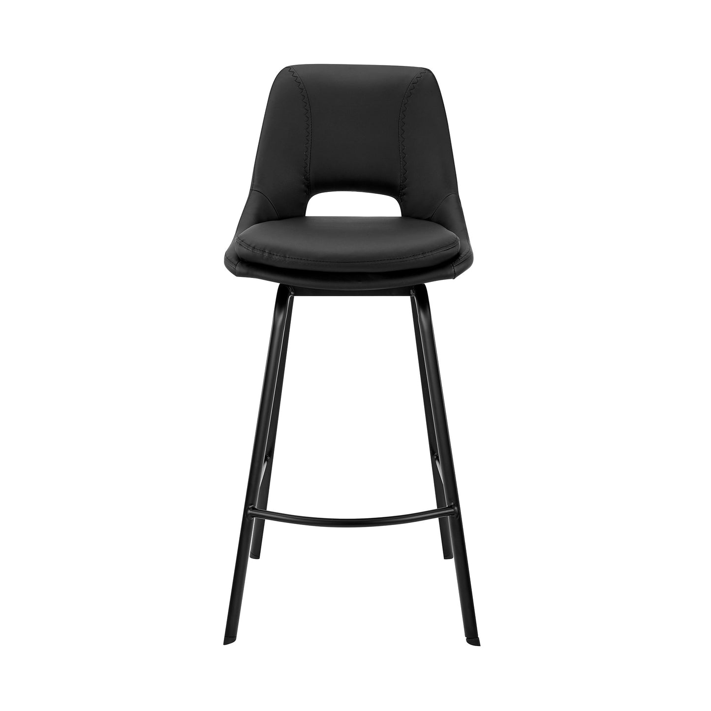 30" Black Iron Swivel Low Back Bar Height Bar Chair