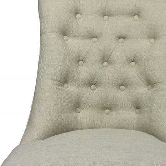28" Taupe 100% Polyester And Natural Solid Color Side Chair