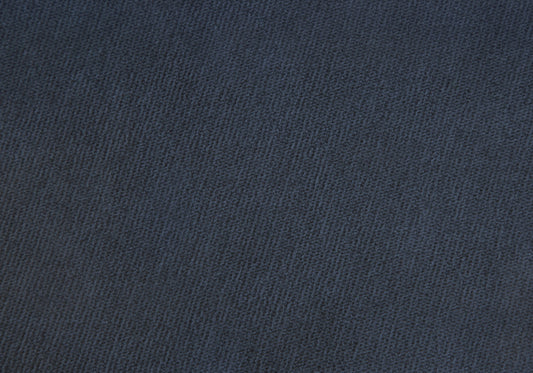 14" Blue Velvet And Gold Round Ottoman