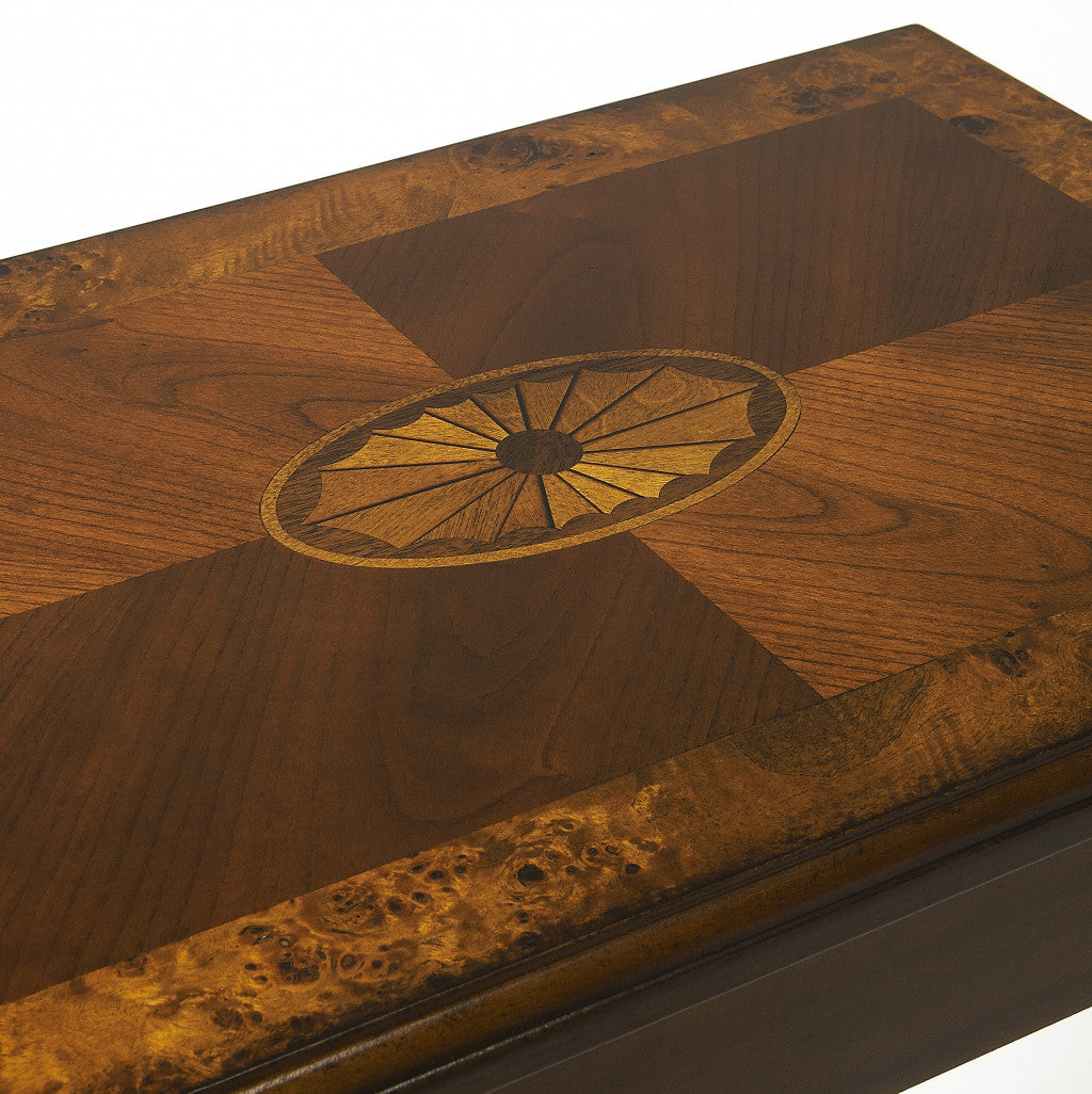 25" Medium Brown Manufactured Wood Rectangular End Table With Shelf