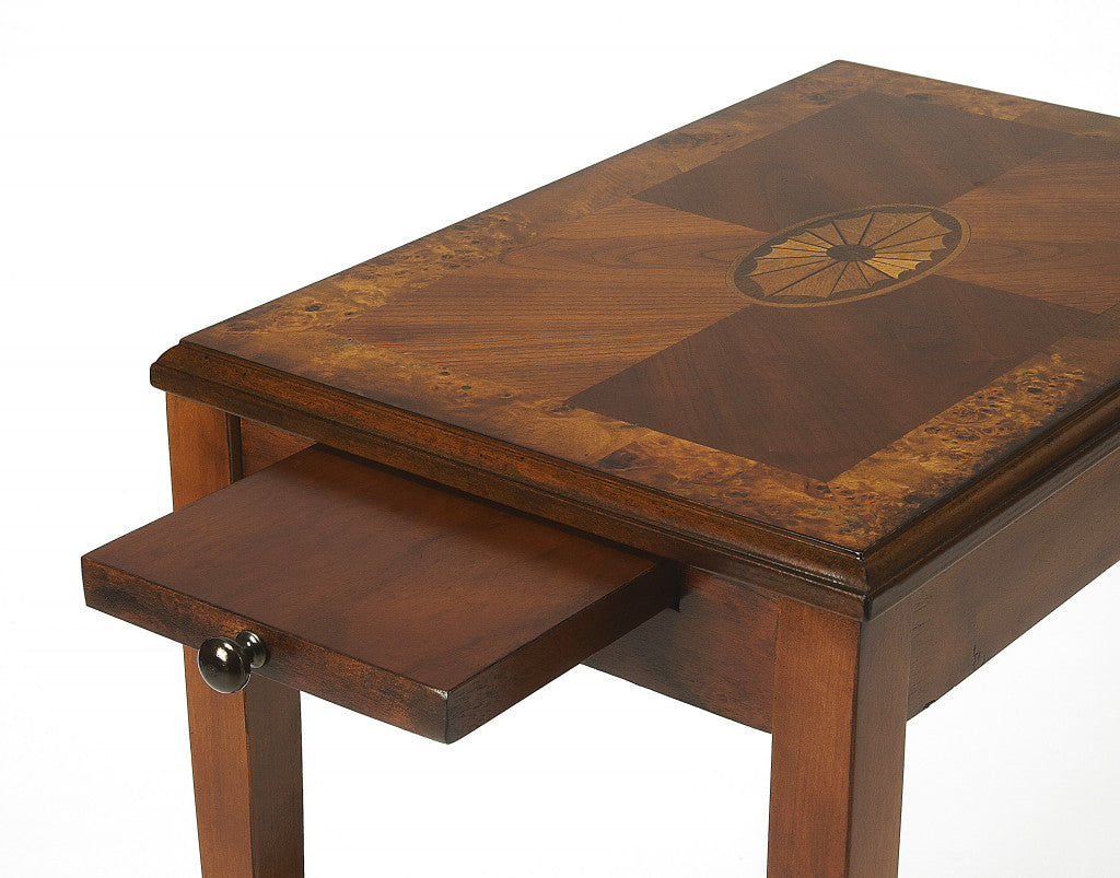 25" Medium Brown Manufactured Wood Rectangular End Table With Shelf