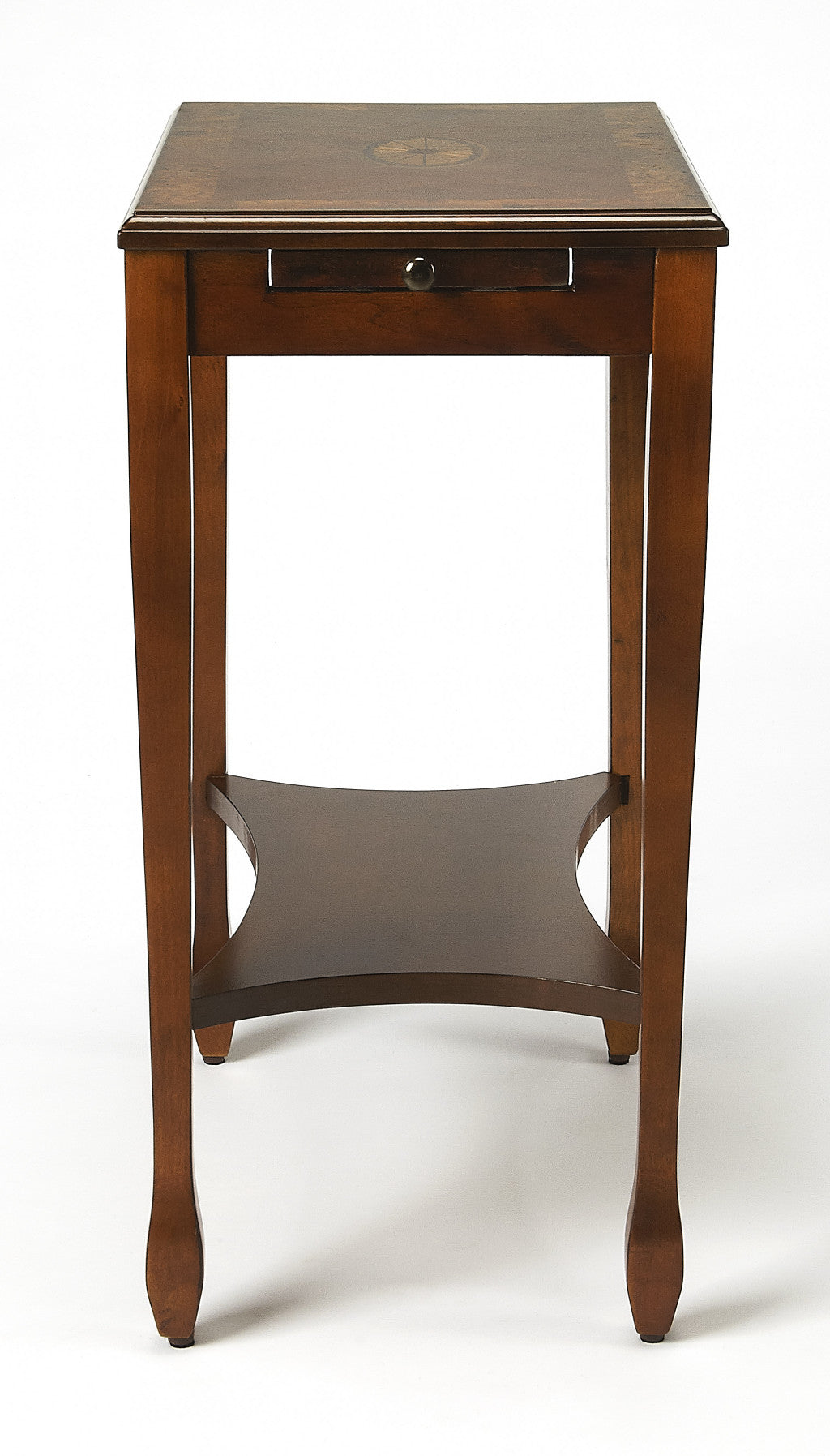 25" Medium Brown Manufactured Wood Rectangular End Table With Shelf