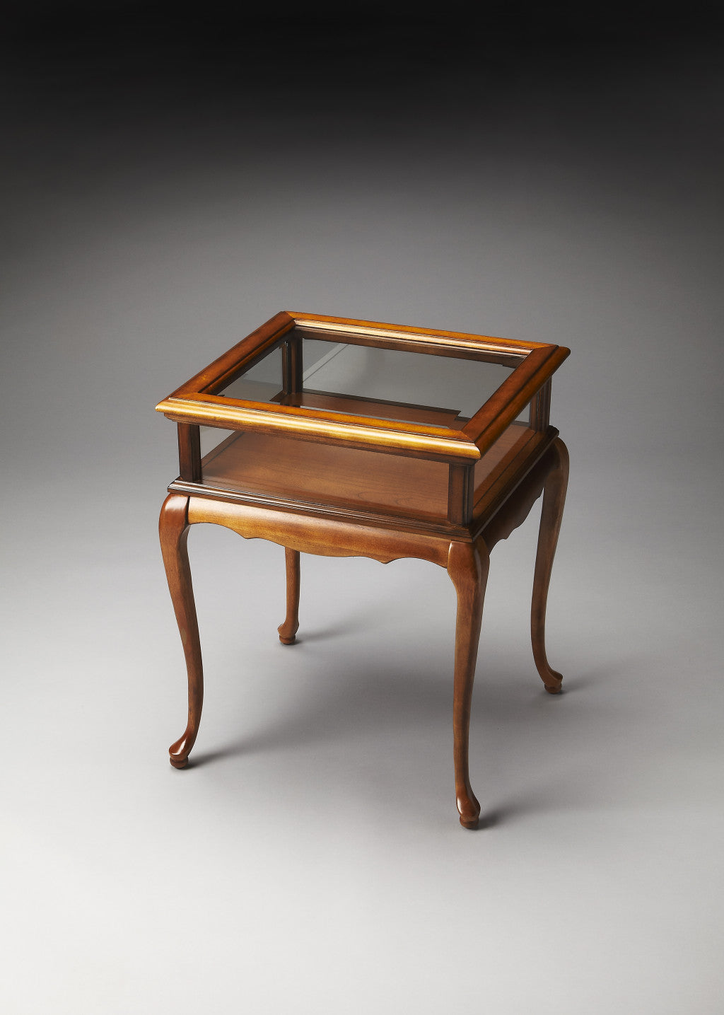 25" Medium Brown Glass Rectangular End Table