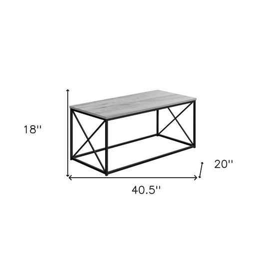 41" Grey Rectangular Coffee Table