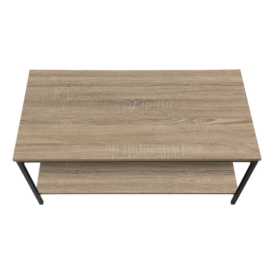 40" Dark Taupe And Black Rectangular Coffee Table