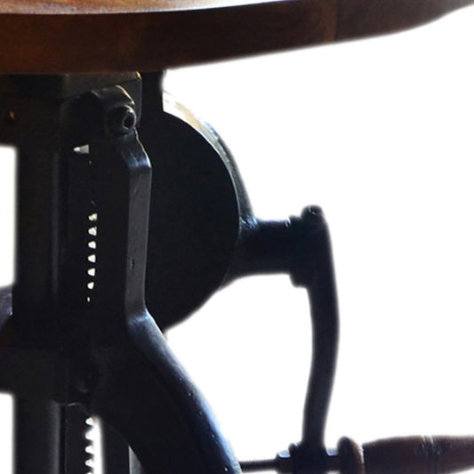 19" Black And Chestnut Solid Wood Round End Table