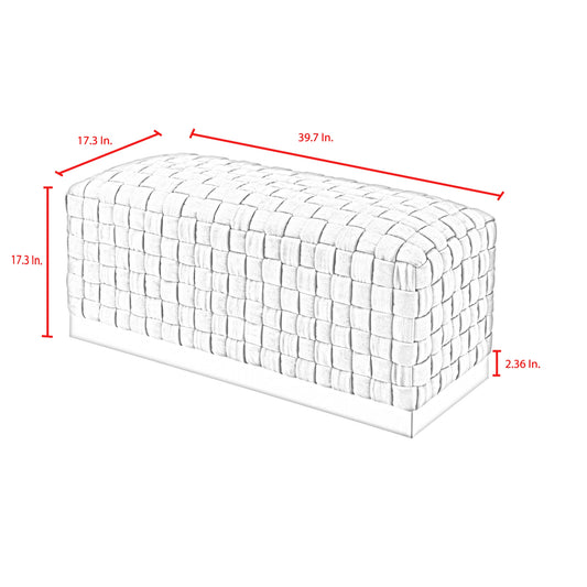 40" Hunter Green And Gold Upholstered Velvet Bench